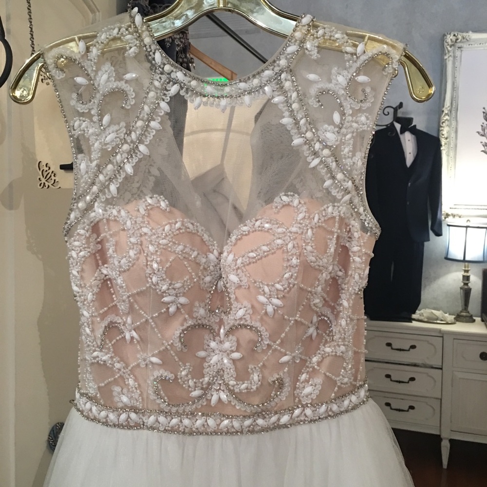 Elegant vintage beaded wedding gown